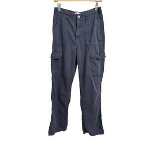 Zara Women's‎ Blue TRF High Rise Straight Cargo Pants Size 6